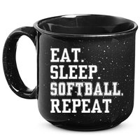 Eat Sleep Softball Repeat 15oz Campfire Ceramic Mug