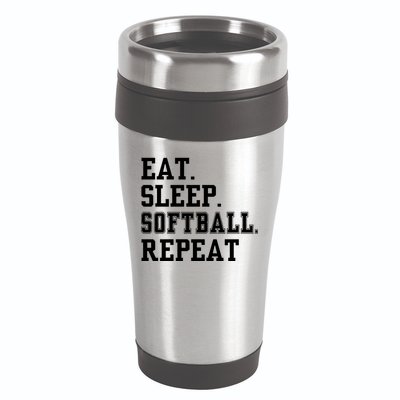 Eat Sleep Softball Repeat 16oz Travel Tumbler