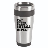 Eat Sleep Softball Repeat 16oz Travel Tumbler