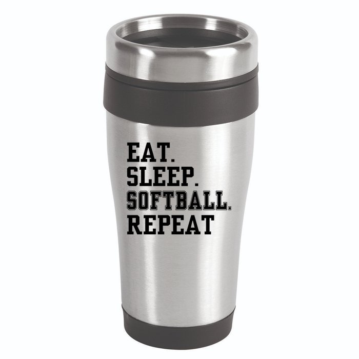 Eat Sleep Softball Repeat 16oz Travel Tumbler