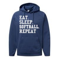 Eat Sleep Softball Repeat Performance Fleece Hoodie