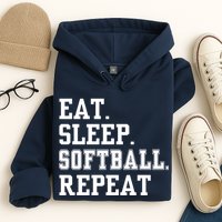 Eat Sleep Softball Repeat Hoodie