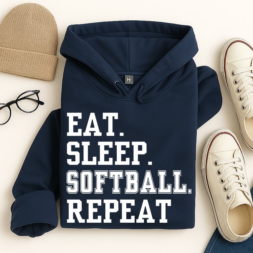 Eat Sleep Softball Repeat Hoodie