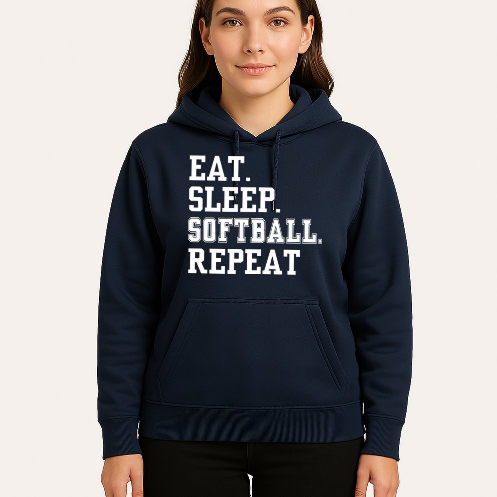 Eat Sleep Softball Repeat Hoodie
