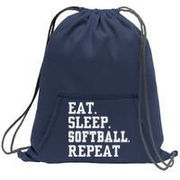 Eat Sleep Softball Repeat Sweatshirt Cinch Pack Bag