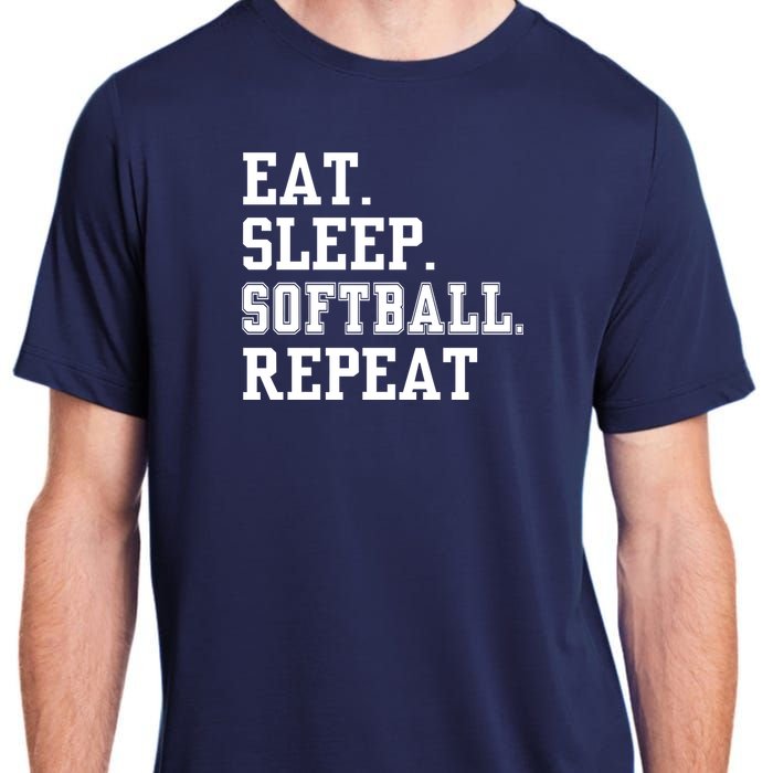 Eat Sleep Softball Repeat Adult ChromaSoft Performance T-Shirt