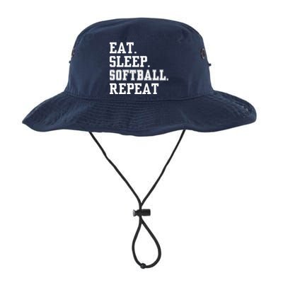 Eat Sleep Softball Repeat Bucket Hat