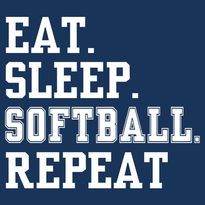 Eat Sleep Softball Repeat Drawstring Bag