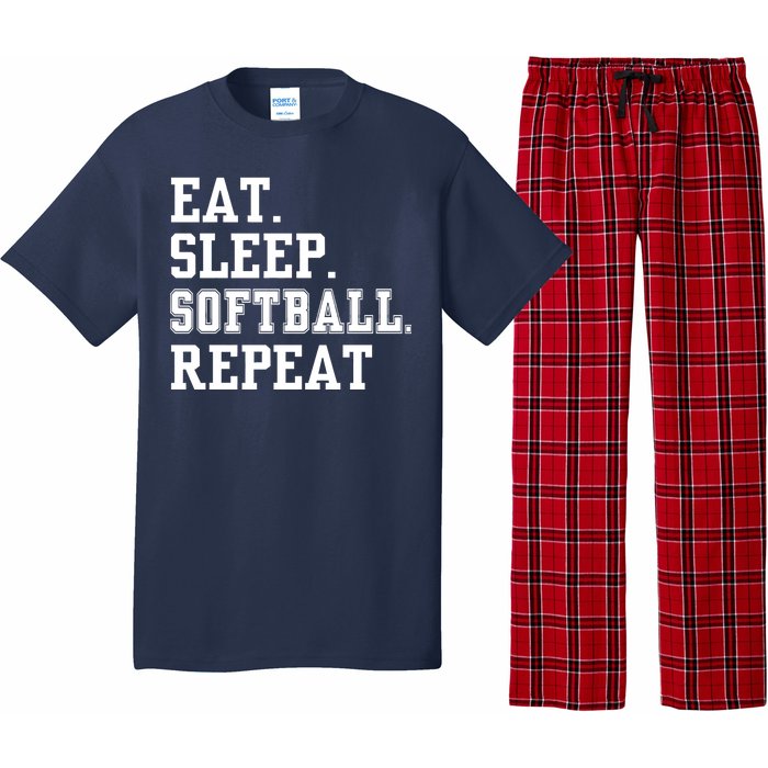 Eat Sleep Softball Repeat Pajama Set