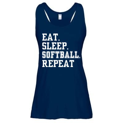 Eat Sleep Softball Repeat Ladies Essential Flowy Tank