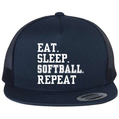 Eat Sleep Softball Repeat Flatbill Hat