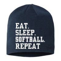 Eat Sleep Softball Repeat Sustainable Beanie