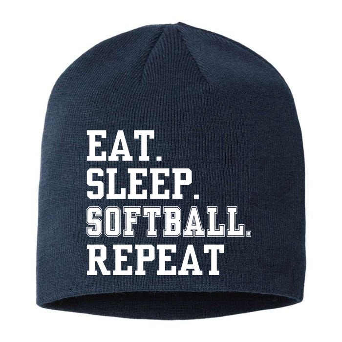 Eat Sleep Softball Repeat Sustainable Beanie