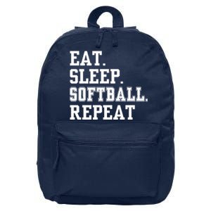 Eat Sleep Softball Repeat 16 in Basic Backpack