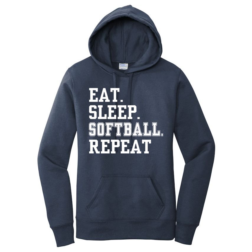 Eat Sleep Softball Repeat Women's Pullover Hoodie