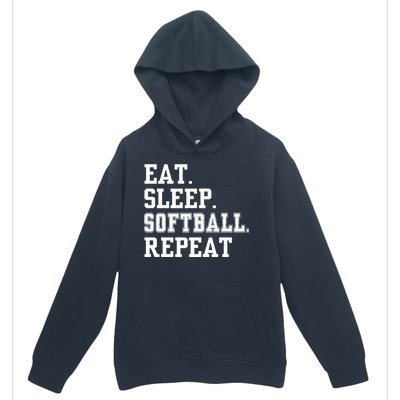 Eat Sleep Softball Repeat Urban Pullover Hoodie