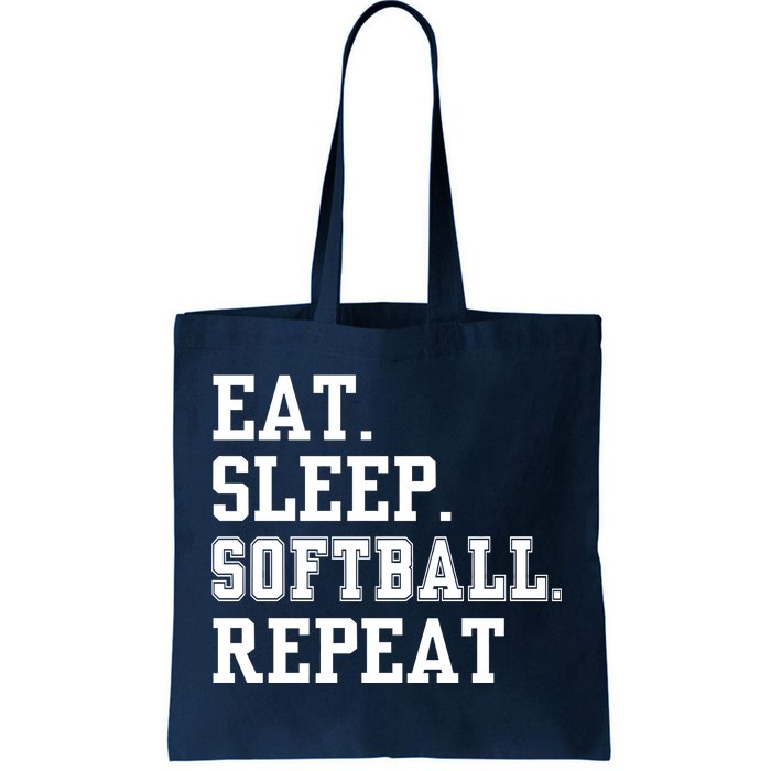 Eat Sleep Softball Repeat Tote Bag