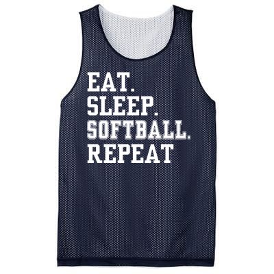 Eat Sleep Softball Repeat Mesh Reversible Basketball Jersey Tank