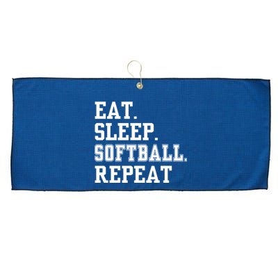 Eat Sleep Softball Repeat Large Microfiber Waffle Golf Towel