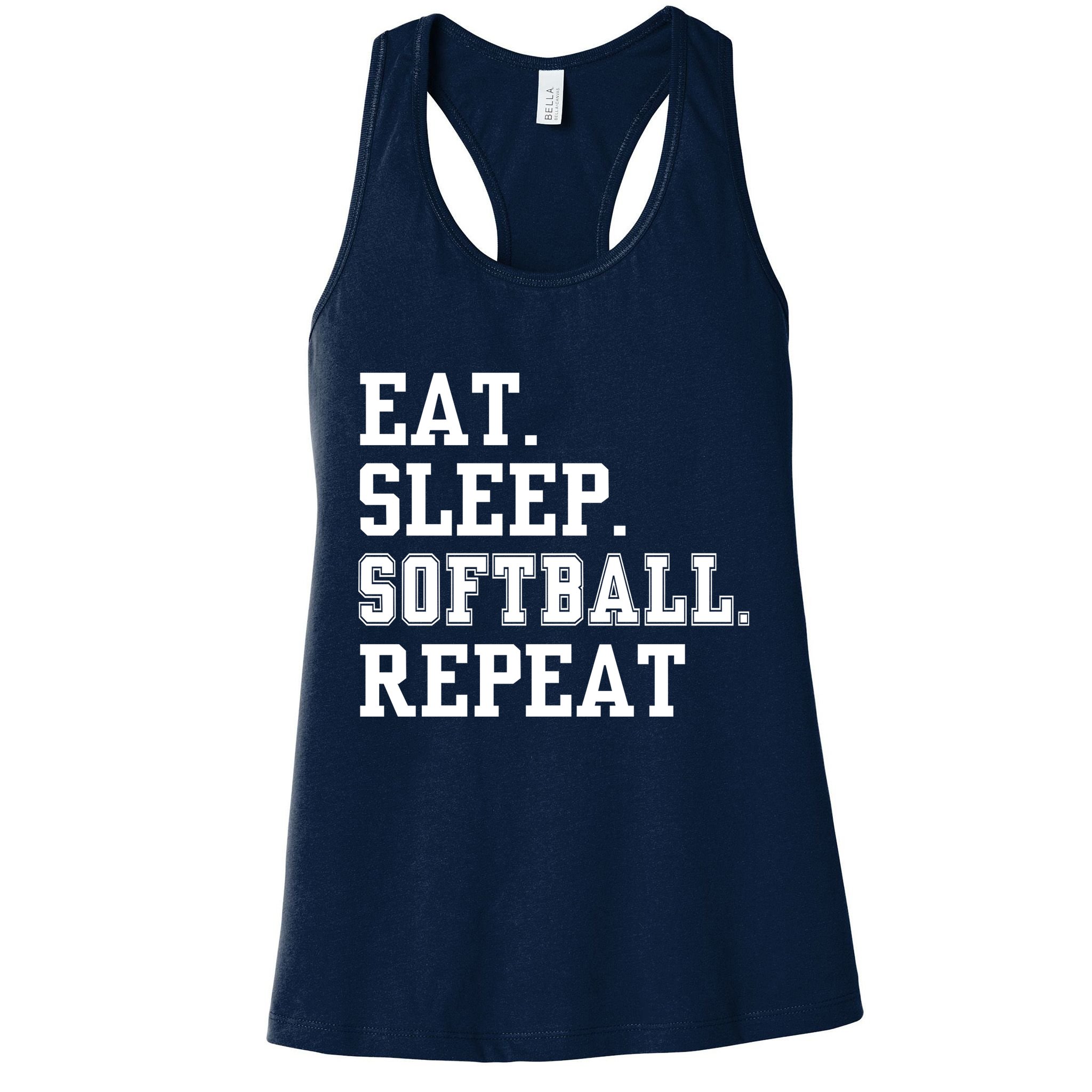 Eat Sleep Softball Repeat Womens Tank Top