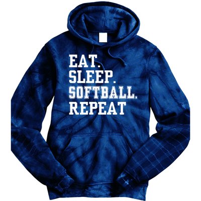 Eat Sleep Softball Repeat Tie Dye Hoodie