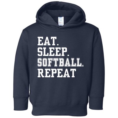 Eat Sleep Softball Repeat Toddler Hoodie