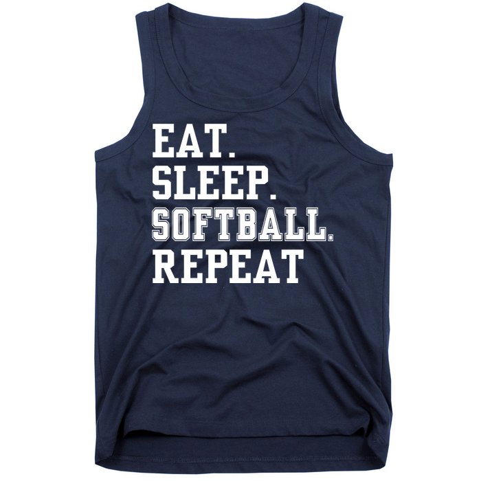 Eat Sleep Softball Repeat Tank Top