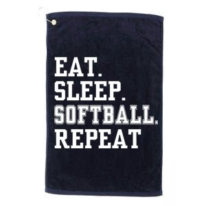 Eat Sleep Softball Repeat Platinum Collection Golf Towel