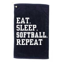 Eat Sleep Softball Repeat Platinum Collection Golf Towel