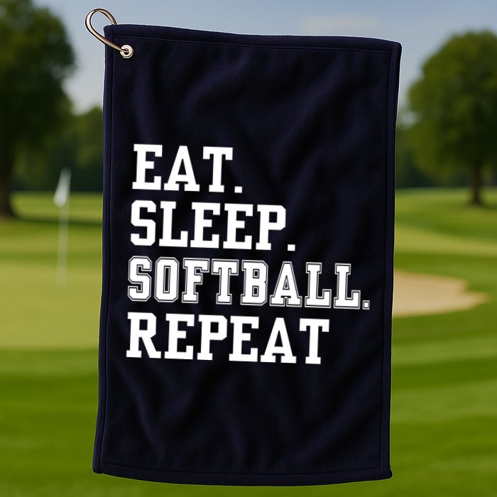 Eat Sleep Softball Repeat Golf Towel