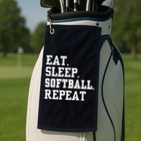 Eat Sleep Softball Repeat Golf Towel