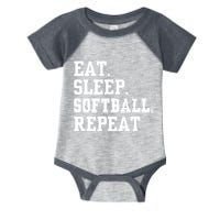 Eat Sleep Softball Repeat Infant Baby Jersey Bodysuit