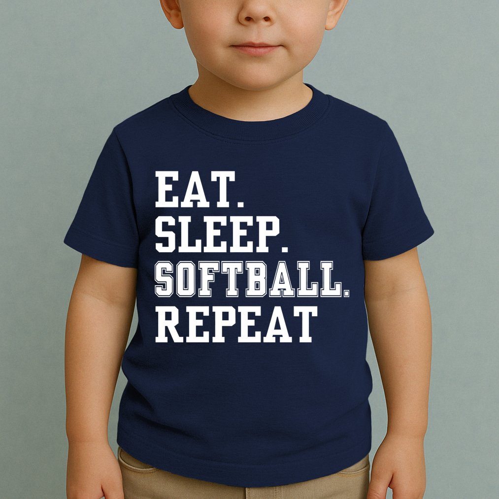 Eat Sleep Softball Repeat Toddler T-Shirt