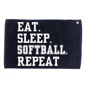 Eat Sleep Softball Repeat Grommeted Golf Towel