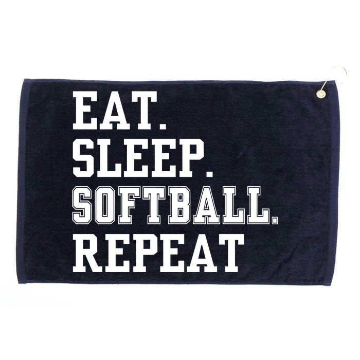 Eat Sleep Softball Repeat Grommeted Golf Towel