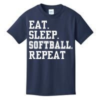 Eat Sleep Softball Repeat Kids T-Shirt