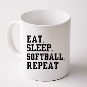 Eat Sleep Softball Repeat Coffee Mug