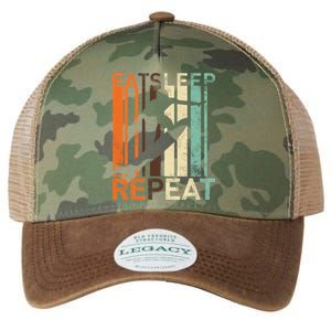 Eat Sleep Surf Repeat  Legacy Tie Dye Trucker Hat