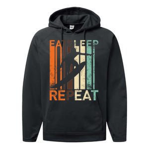 Eat Sleep Surf Repeat  Performance Fleece Hoodie