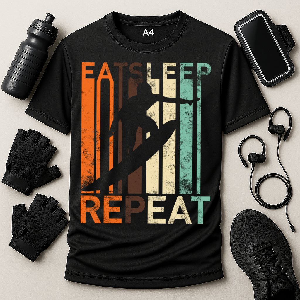 Eat Sleep Surf Repeat  Cooling Performance Crew T-Shirt