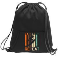 Eat Sleep Surf Repeat  Sweatshirt Cinch Pack Bag