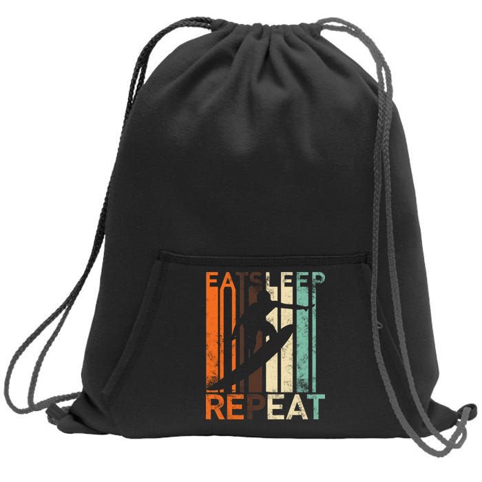 Eat Sleep Surf Repeat  Sweatshirt Cinch Pack Bag