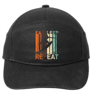 Eat Sleep Surf Repeat  7-Panel Snapback Hat