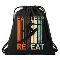 Eat Sleep Surf Repeat  Drawstring Bag