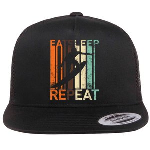 Eat Sleep Surf Repeat  Flat Bill Trucker Hat