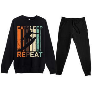 Eat Sleep Surf Repeat  Premium Crewneck Sweatsuit Set