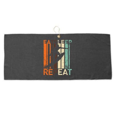 Eat Sleep Surf Repeat  Large Microfiber Waffle Golf Towel