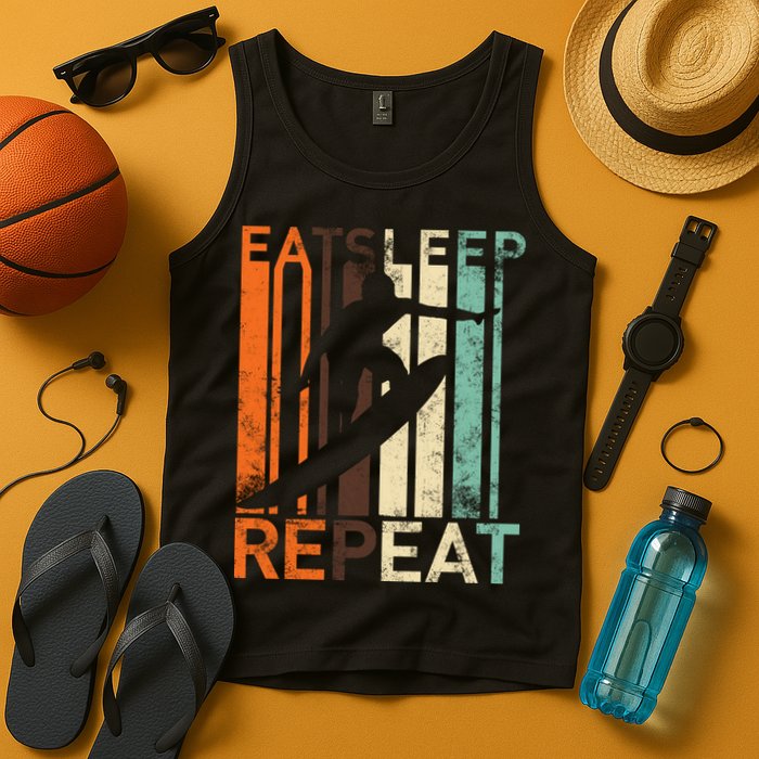 Eat Sleep Surf Repeat  Tank Top
