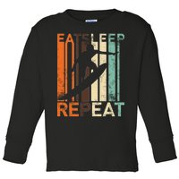 Eat Sleep Surf Repeat  Toddler Long Sleeve Shirt