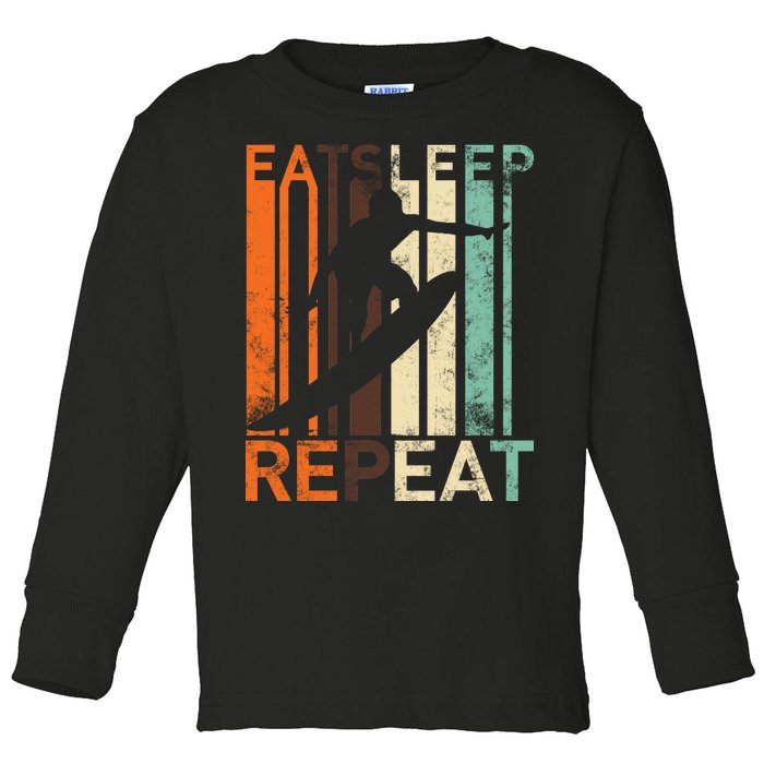 Eat Sleep Surf Repeat  Toddler Long Sleeve Shirt